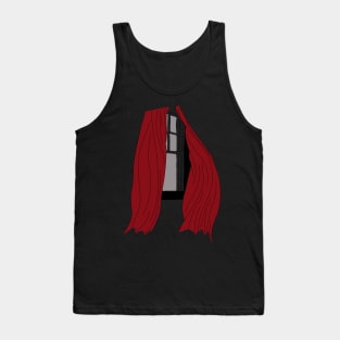 Open Window Red Curtains Tank Top